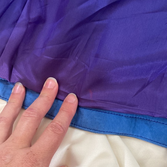 VINTAGE | Blue Suede 💙Leather Double Breasted Jacket Women’s Large - Picture 11 of 16